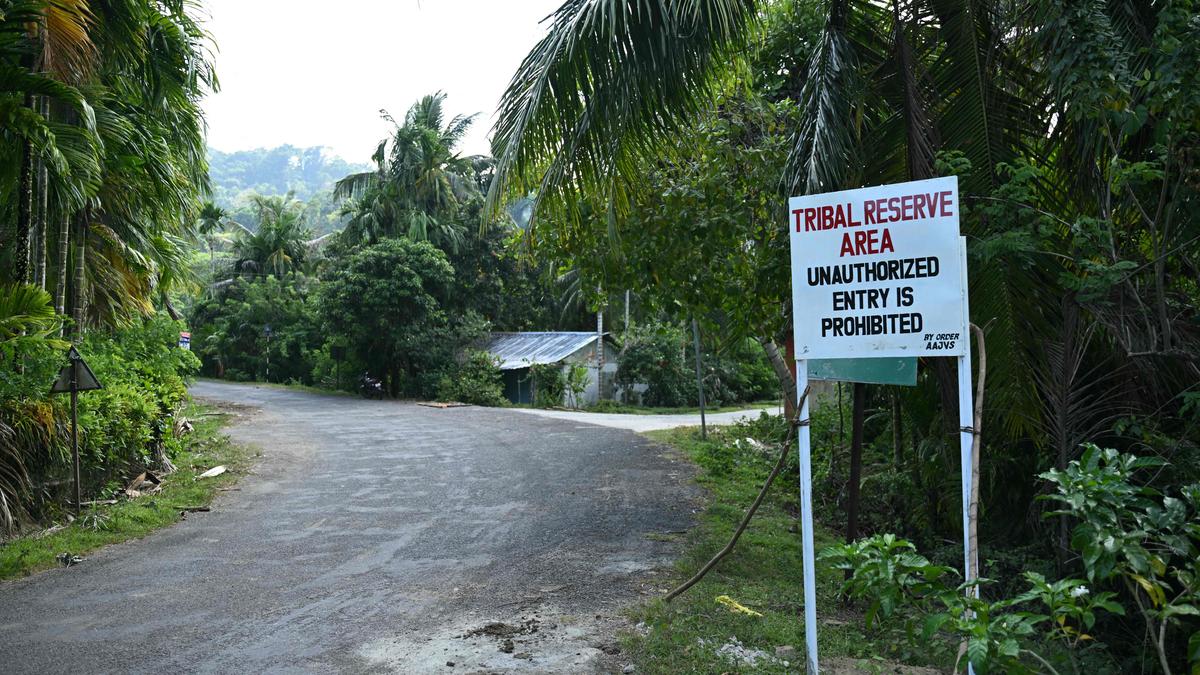 Tribal Reserve Area sign in the Andaman Islands prohibiting unauthorized entry